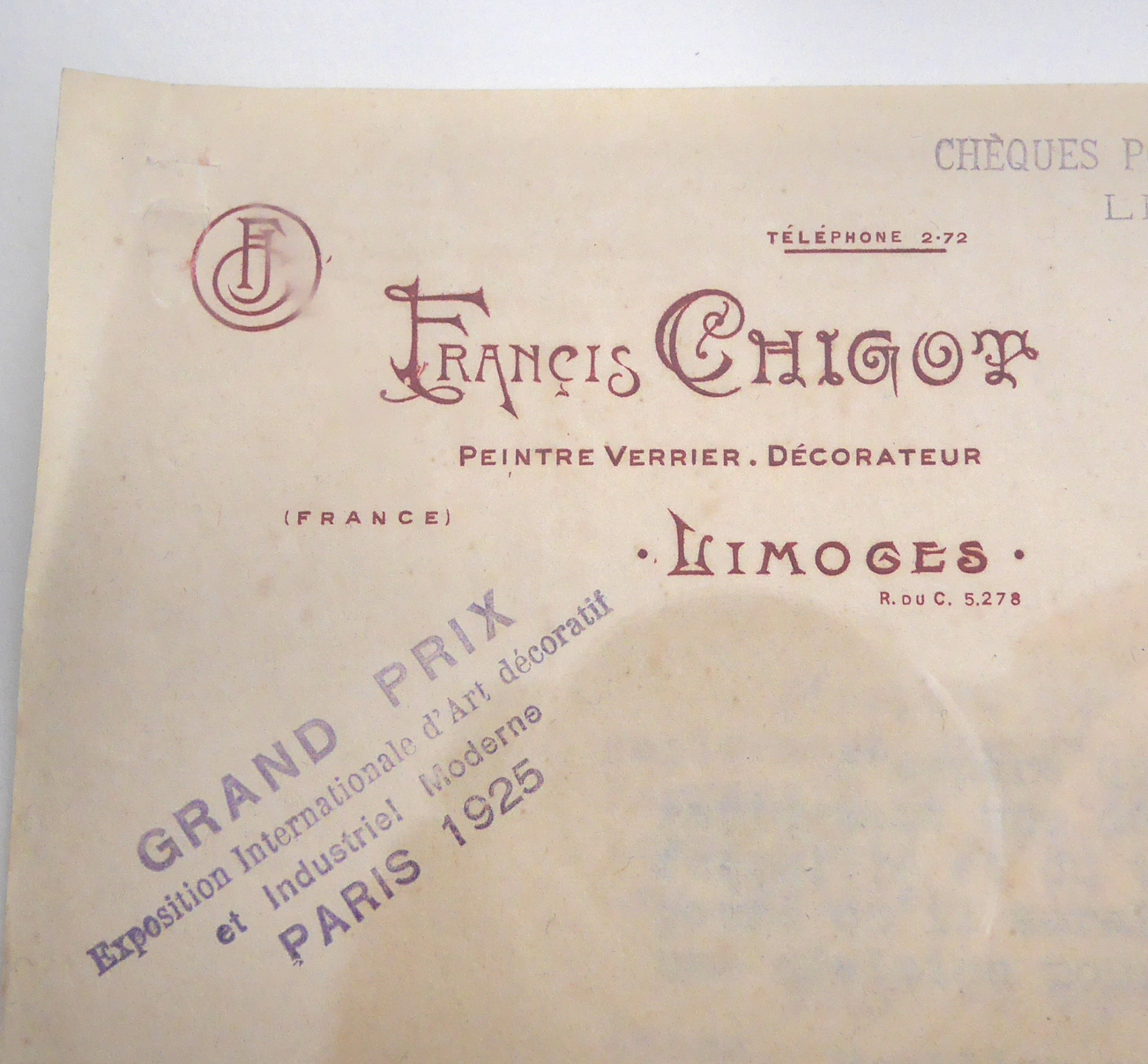 Le maître-verrier Francis Chigot à Vichy